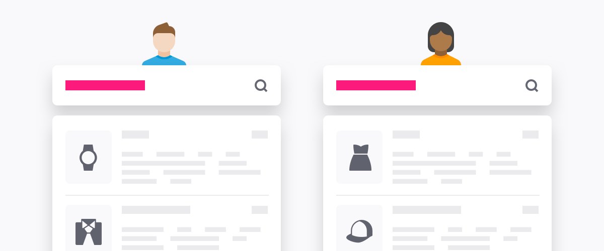Illustration of personalized search experiences